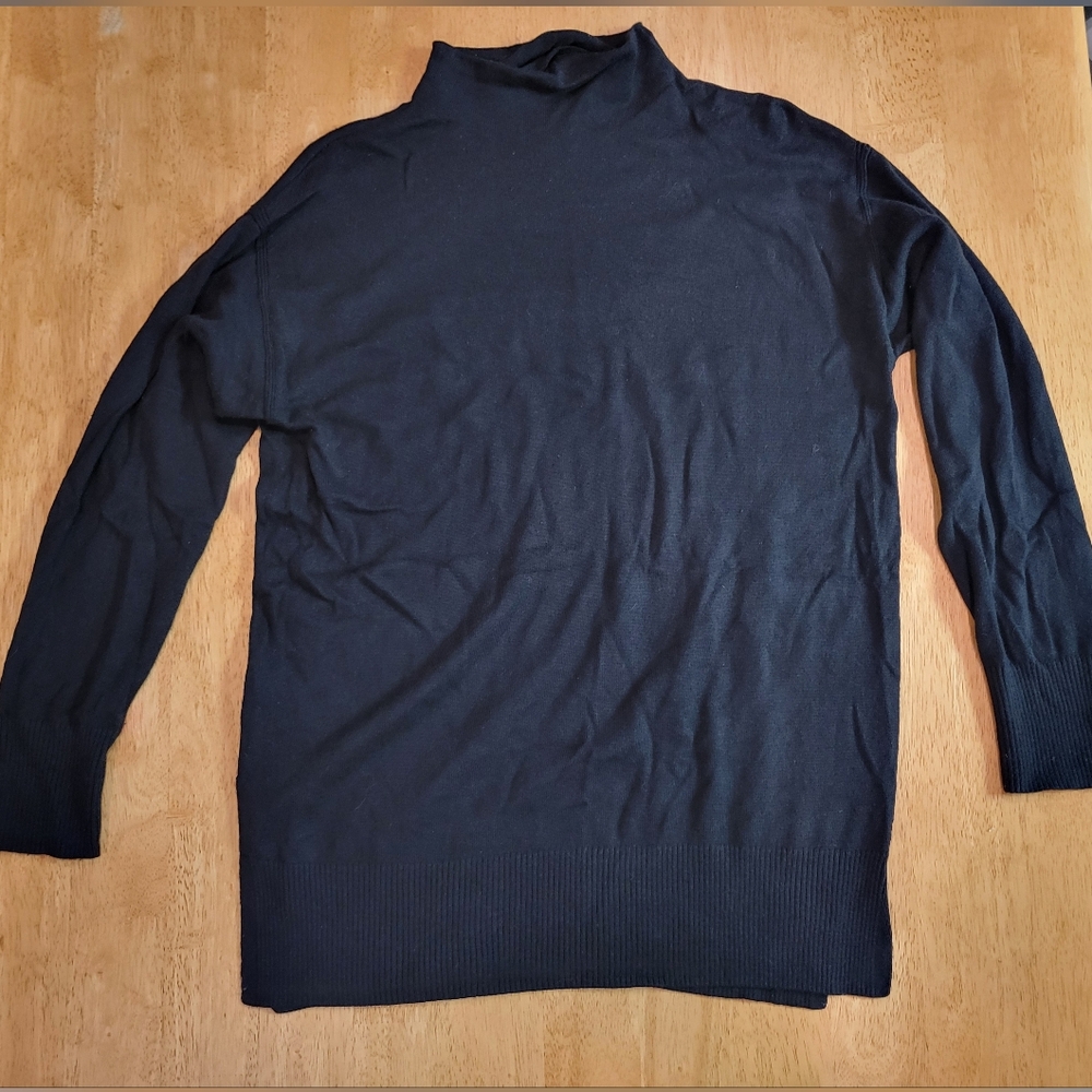 EUC Chelsea28 cashmere blend black mock turtleneck sweater